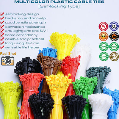 4 Inch Color Plastic Cable Ties 2.5x100mm, Premium Nylon 66 Zip Tie Strap with 18 Lbs Tensile for Wires & Cables
