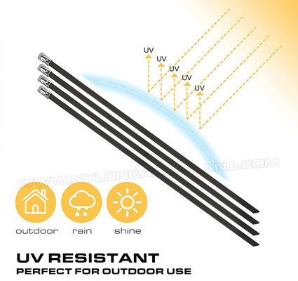 Epoxy Coated Metal Cable Ties, 316L, 316 or 304 Polyester Coated Stainless Steel Ball-locking Cable Zip Ties for Outdoor
