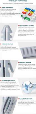Rimmed Plastic Expansion Plugs /Anchors with Double Wings & Screws, Fishlike Type, Polyethylene, Ø5~Ø16mm, for Concrete Wall