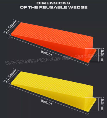 Plastic Tile Leveling System White Tile Leveling Spacer Clip 1.5mm (1/16") with Plier & Wedge, 500 pcs/bag, fit for 3-12mm Thick Tiles