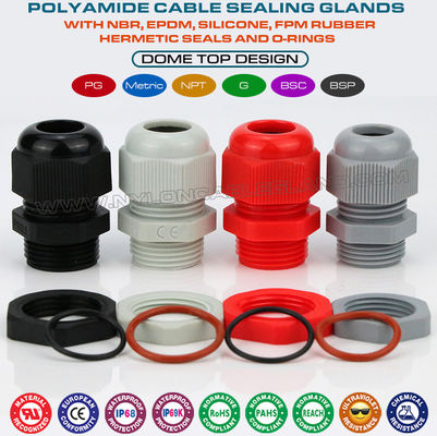 Ốc siết cáp điện Polyamide PG13.5, đầu nối cáp ốc siết cáp 20.4mm PG IP68 cho dải cáp 6-12mm