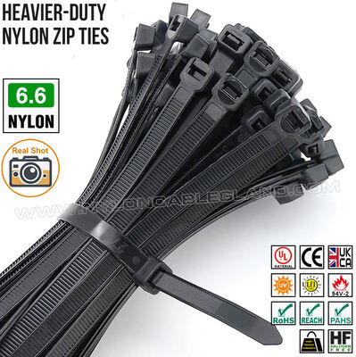 Dây rút nhựa 7.6x300 mm dây thít chịu lực cao, hay dây rút buộc dây cáp nylon (PA) 6.6 có thể điều chỉnh Ø8-80mm với độ bền 130lbs / 157lbs dùng trong xây dựng