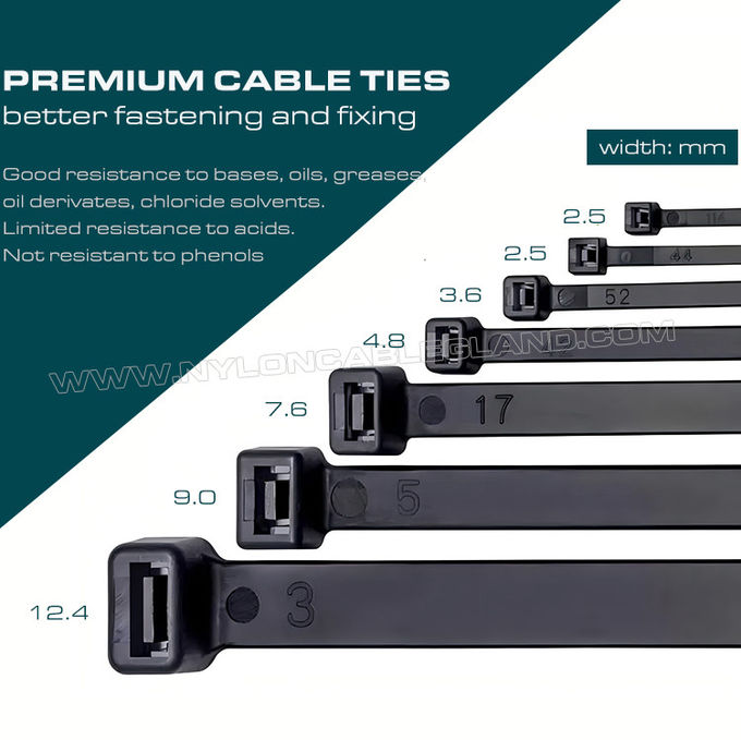 Dây buộc cáp dây đeo cáp dây lạt cable tie 200mmx3.6 cút siết cáp dây rút dây thít nhựa, dây thít niêm phong dây cáp tự khóa nylon 66 có thể điều chỉnh Ø3mm~50mm (40lbs/18kgs) dùng ngoài trời