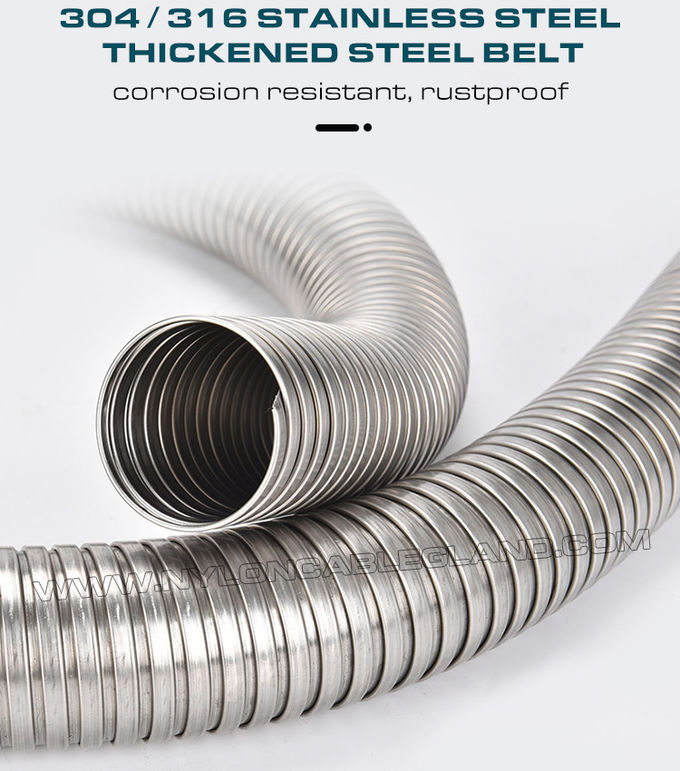 Ống ruột gà ống mềm luồn dây điện mềm bằng thép không gỉ 316 DN20 (Ø24,3mm x Ø20mm) 50m/cuộn để bảo vệ cáp hoặc dây điện
